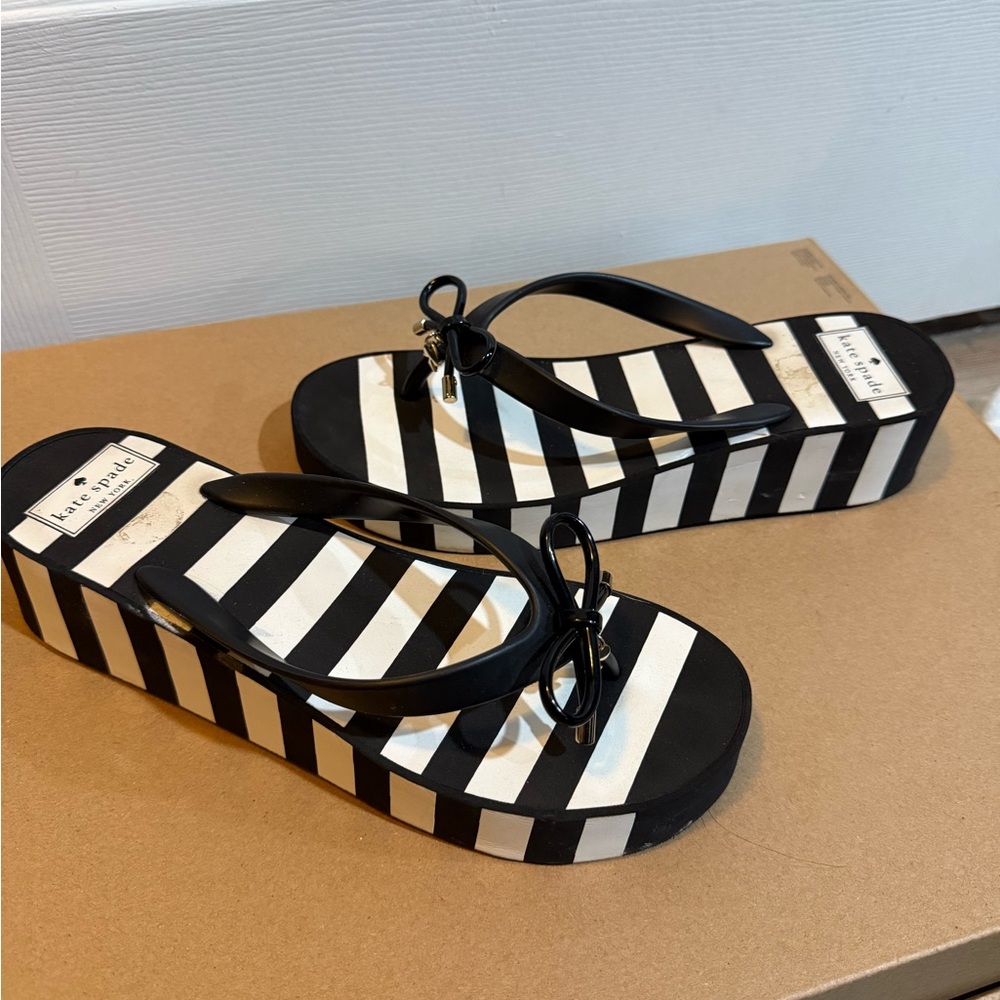 Kate Spade Black and White Platform Sandals